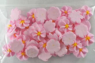 Icing Pink Drop Flowers 18mm (Packet of 50) - SOLD OUT